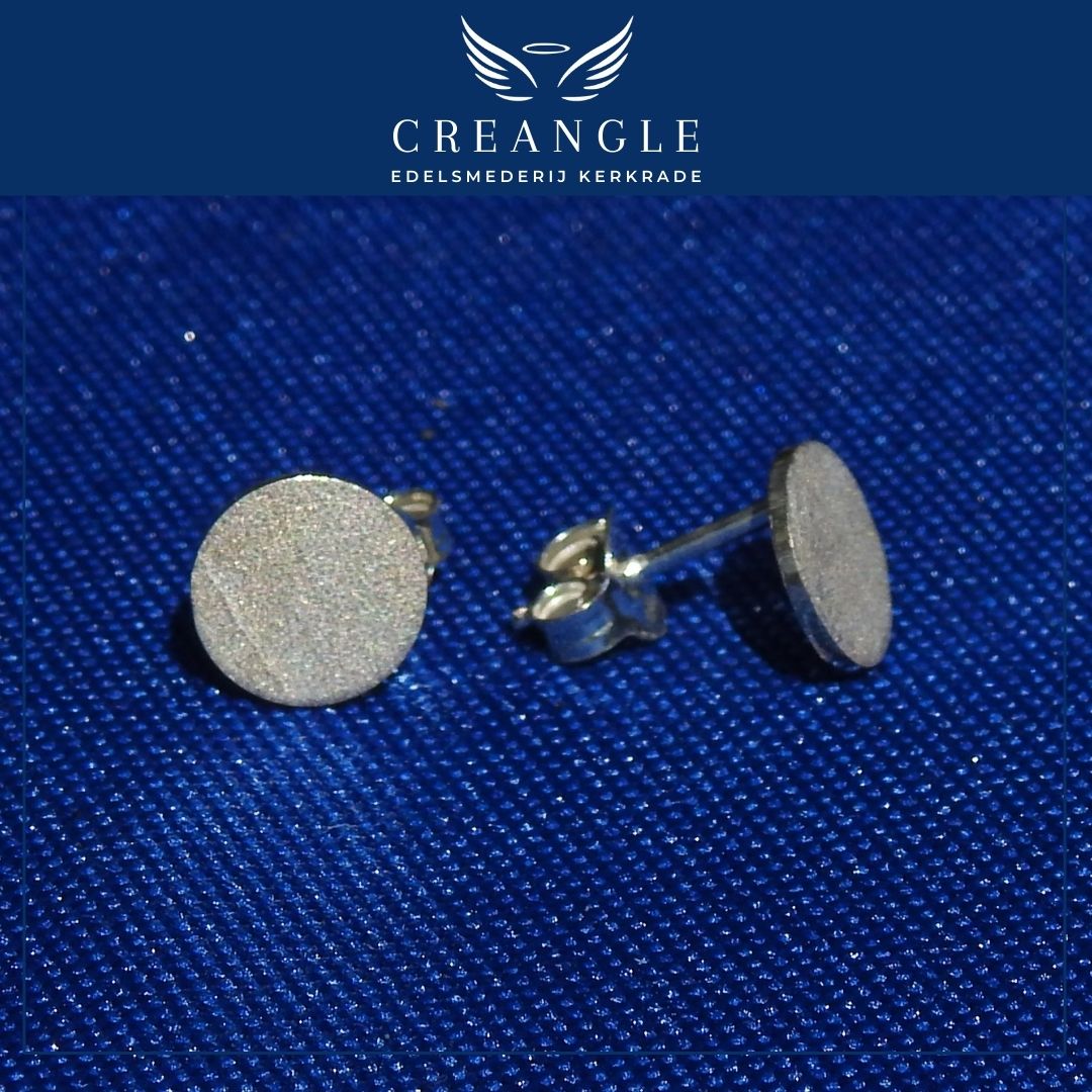 Tiny Rounds Duo - Gesmede Oorknopjes rond zand