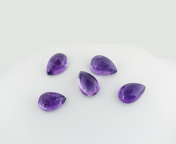 Amehtist 10x7x3.2 mm | cab. druppel | LE0051