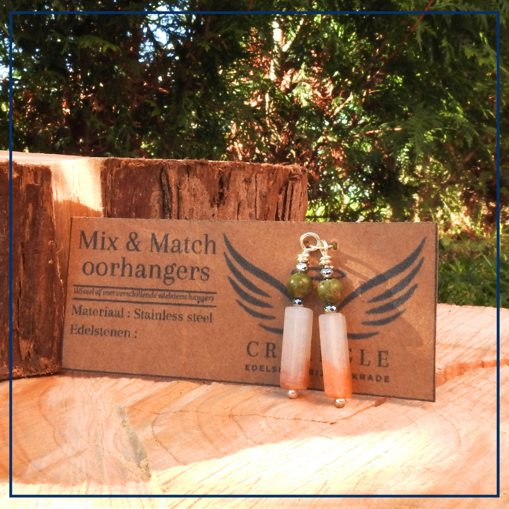 MIX & MATCH - Vital Soul Hangers - Carneool, groene Opaal & Hematiet