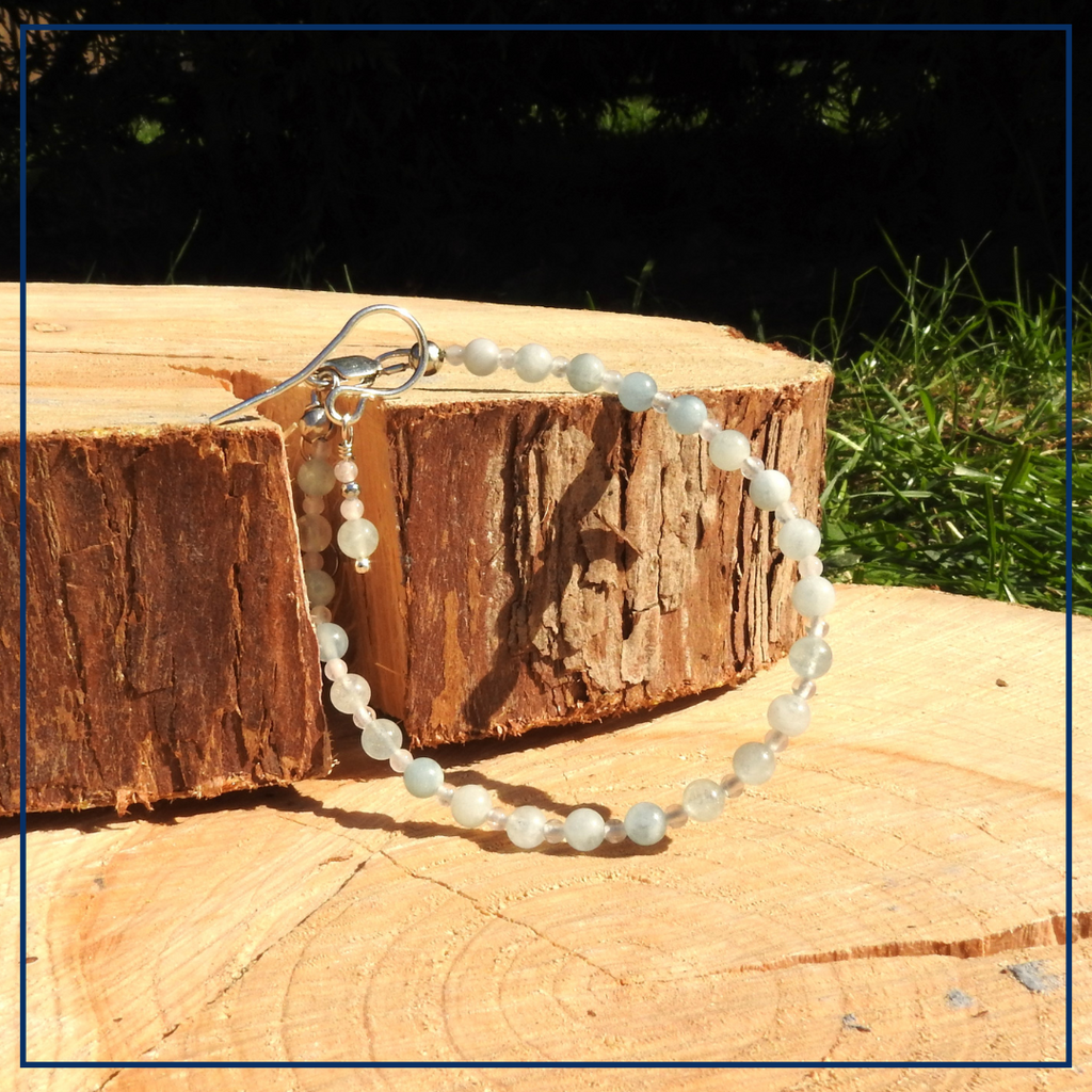 Ocean's Serenity - Sieraden set Aquamarijn & Rozekwarts