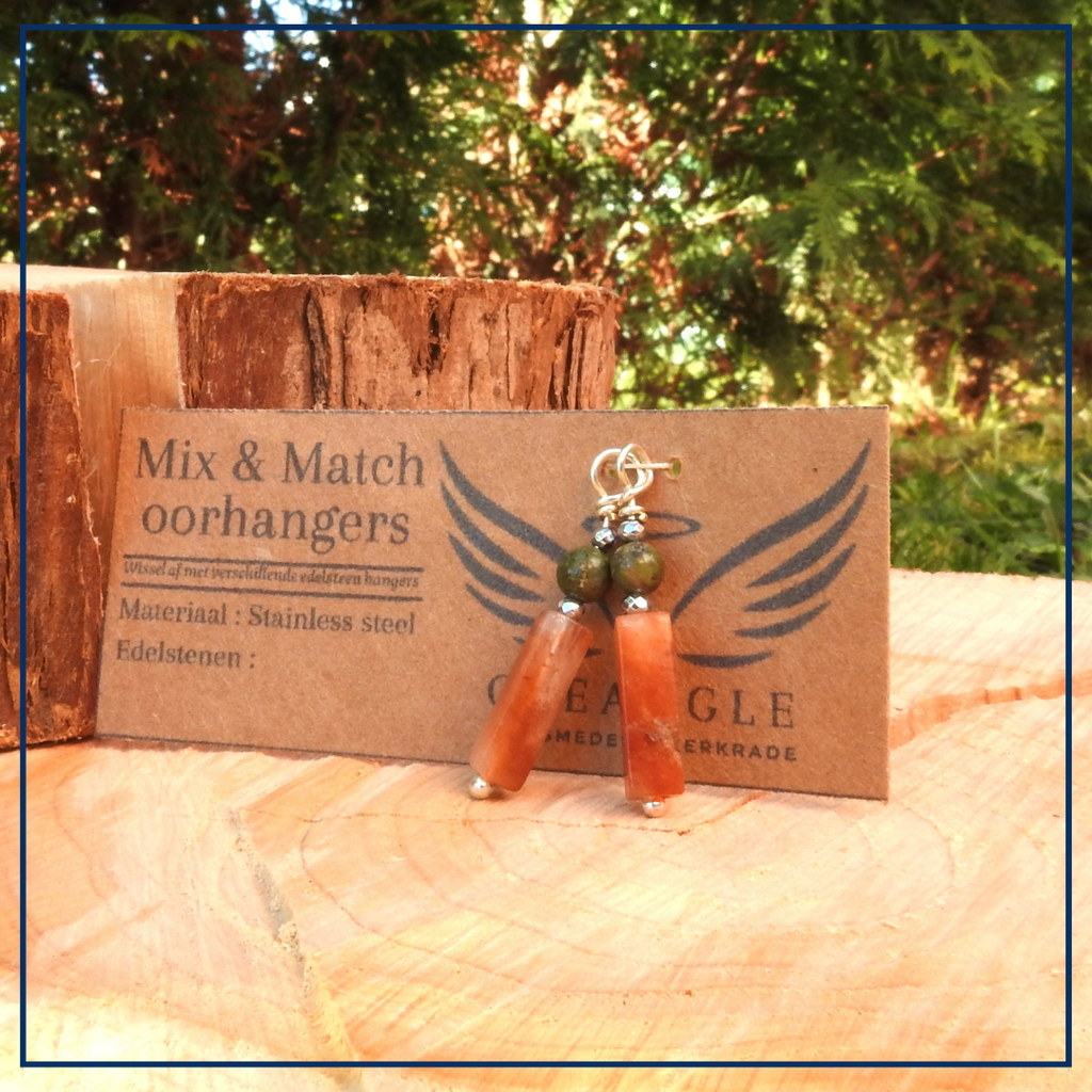 MIX & MATCH - Vital Soul Hangers - Carneool, groene Opaal & Hematiet
