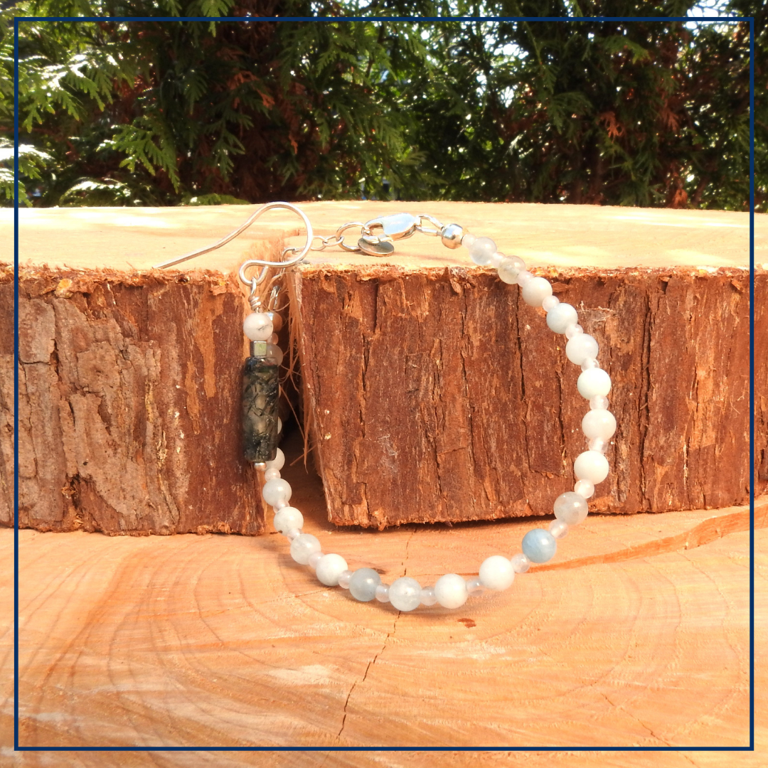 Ocean's Serenity - Sieraden set Aquamarijn & Rozekwarts