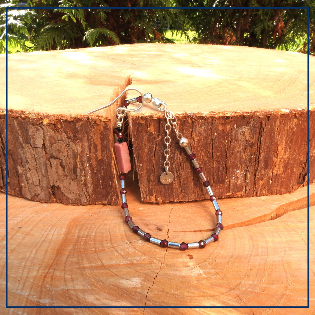 Essence of Strength - Sieraden set Rhodoliet & Hematiet