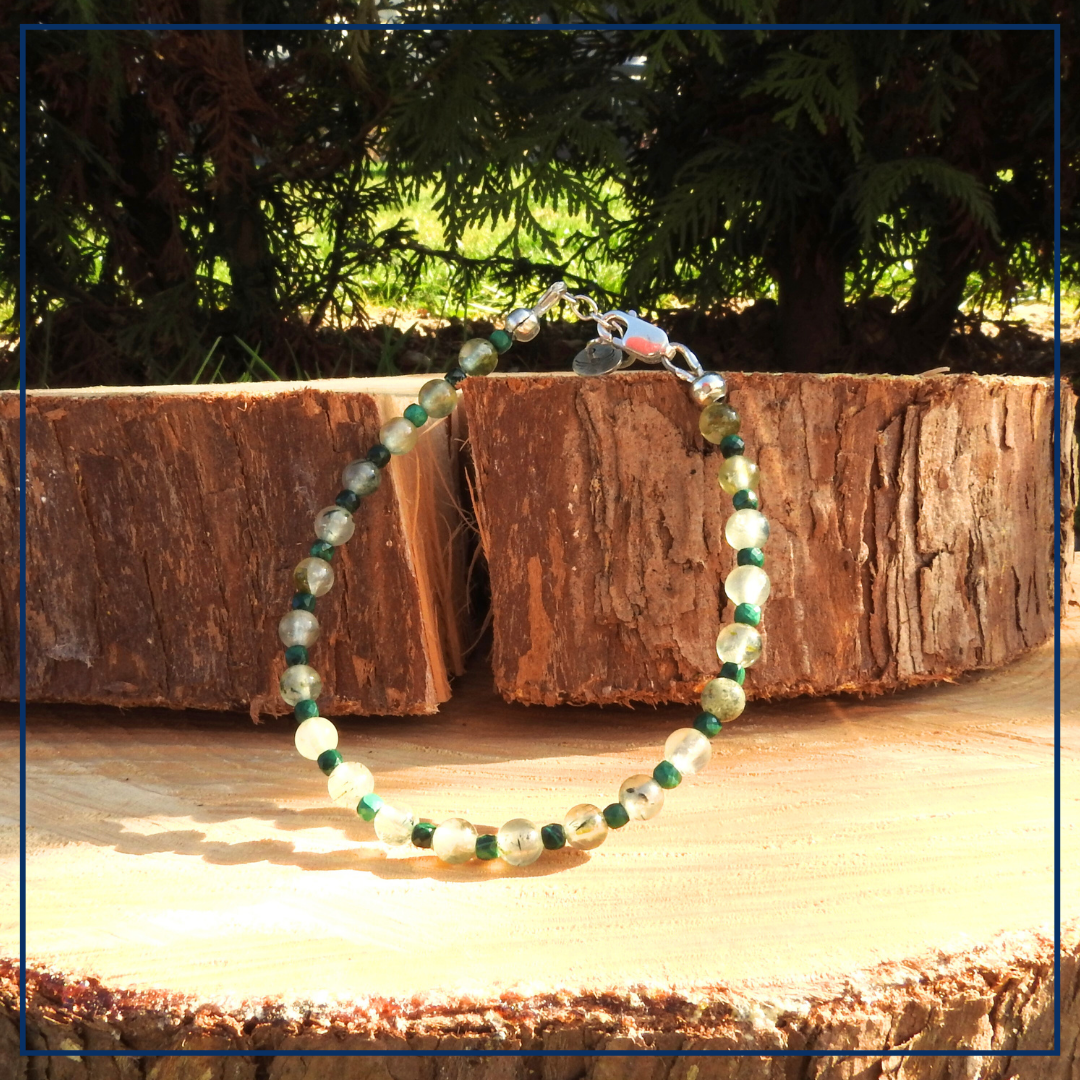 Green balance - Armband Prehniet en Malachiet