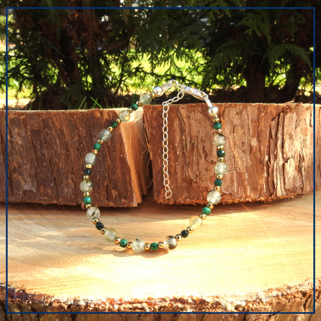Verdantia - Armband Prehniet, Malachiet & Hematiet