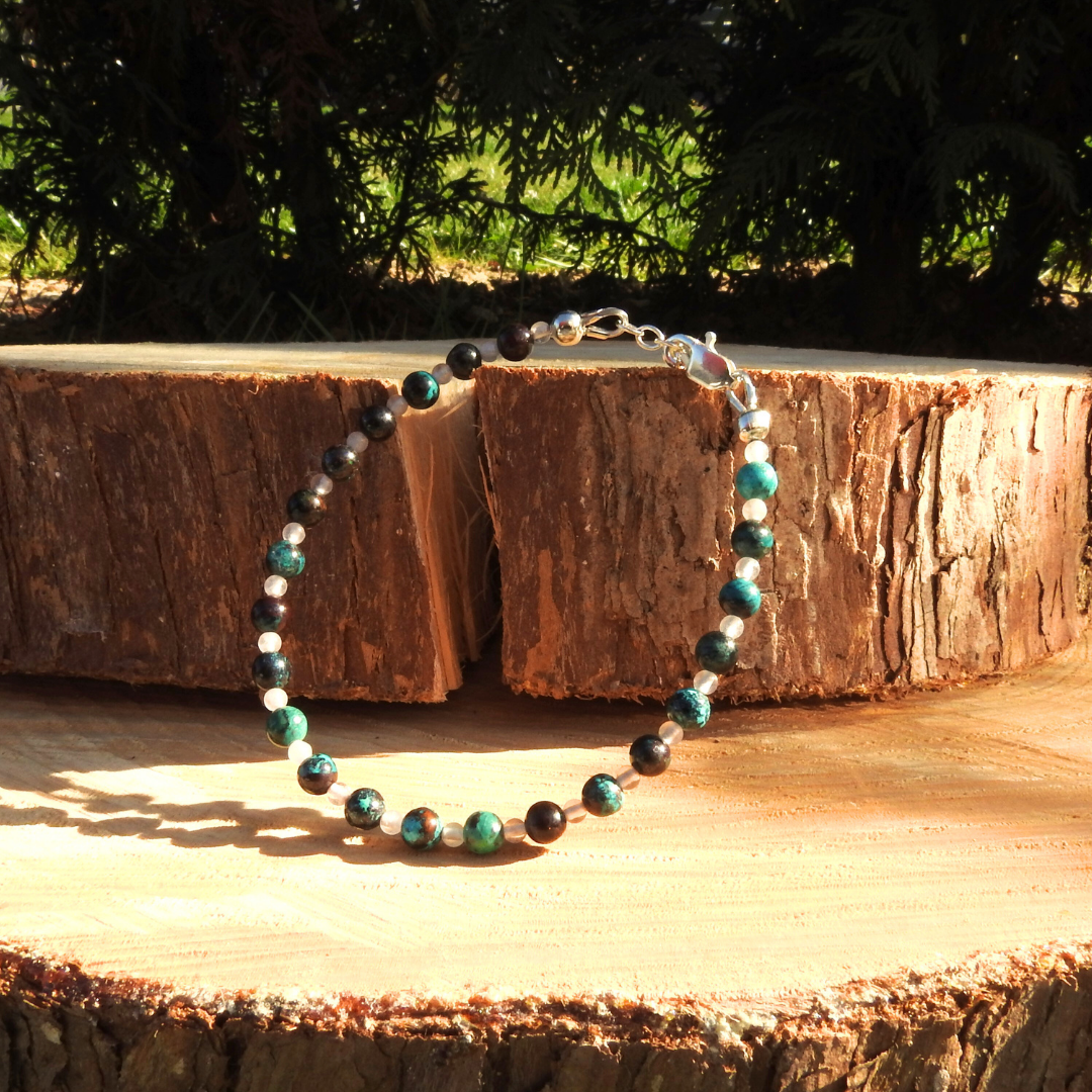 Tranquil Embrace - Armband Chrysocolla & Rozekwarts
