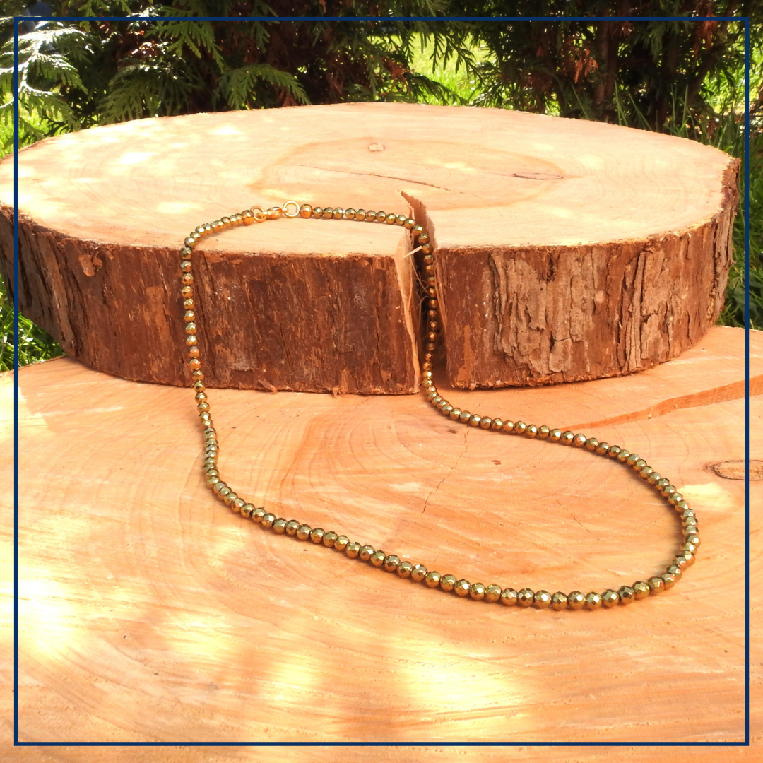 Golden aura - Edelsteen collier gouden Hematiet