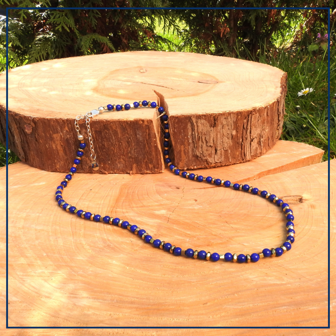 Royal Aura - Edelsteen collier Lapis Lazuli & Hematiet