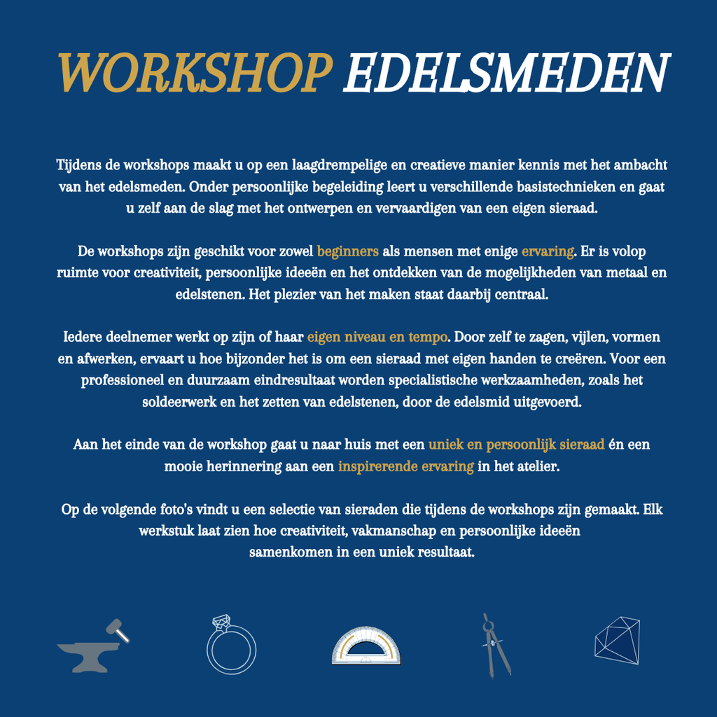 Workshop edelsmeden met materiaal