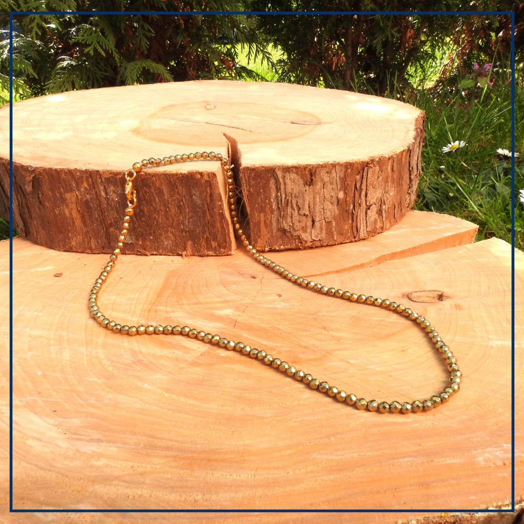 Golden aura - Edelsteen collier gouden Hematiet