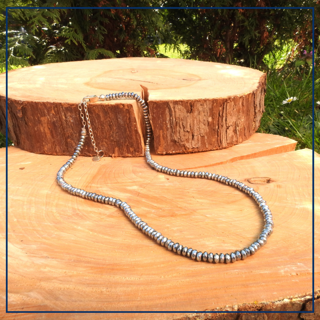 Steel Essence - Edelsteen collier Zilveren Hematiet