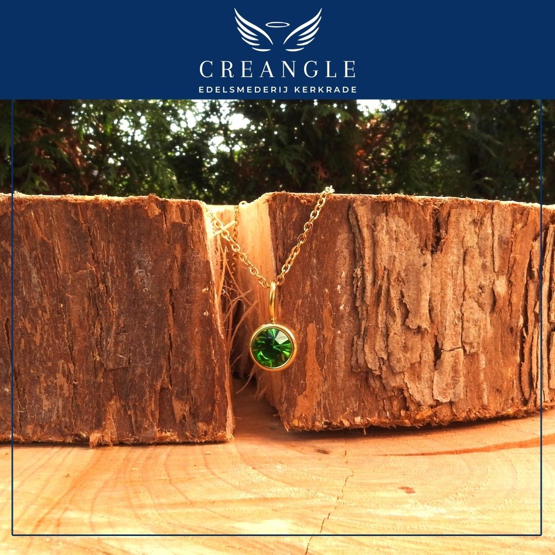 Birthstones - Losse Geboortehanger RVS