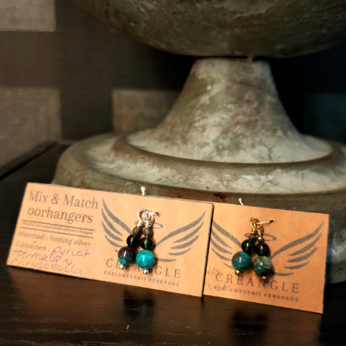MIX & MATCH - Chrysocolla, Tourmalijn, Pyriet
