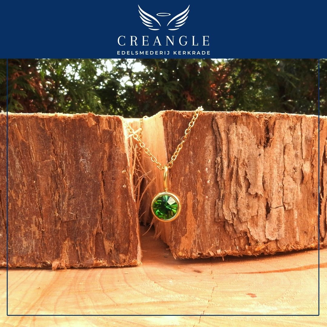 Birthstones - Losse Geboortehanger RVS