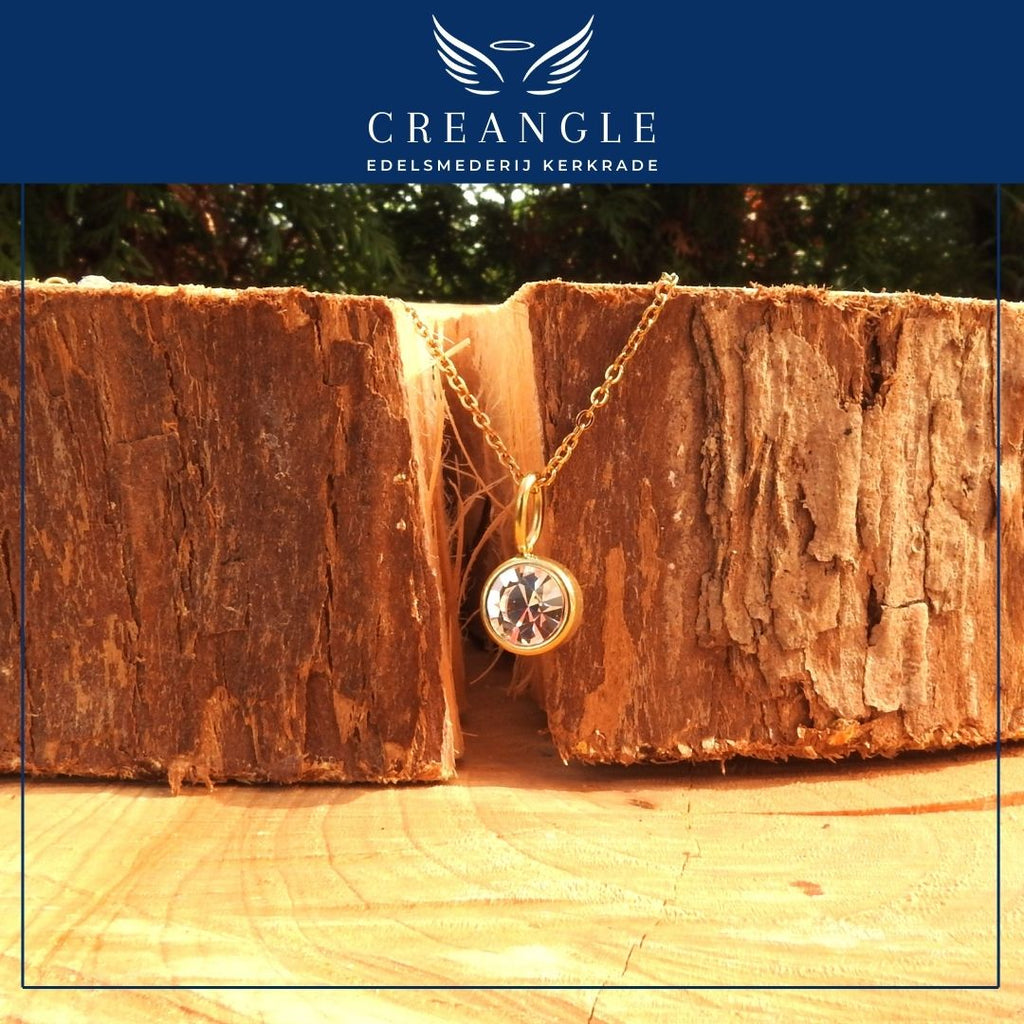 Birthstones - Losse Geboortehanger RVS