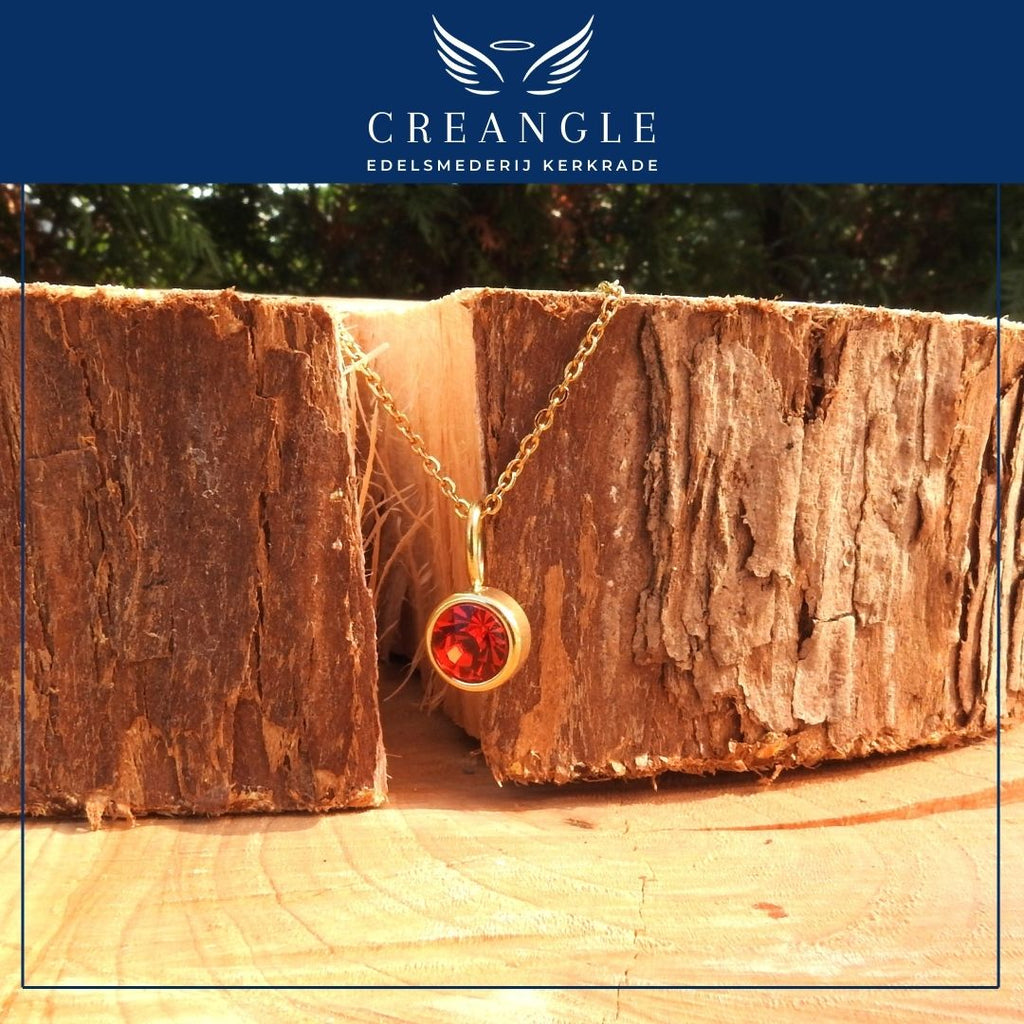 Birthstones - Losse Geboortehanger RVS