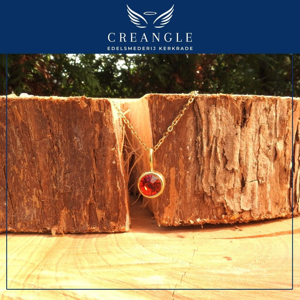 Birthstones - Losse Geboortehanger RVS