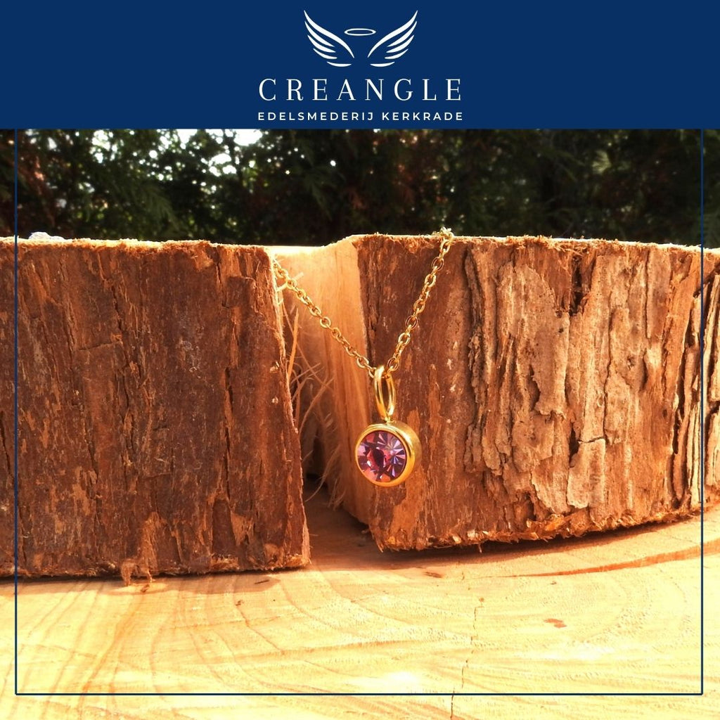 Birthstones - Losse Geboortehanger RVS