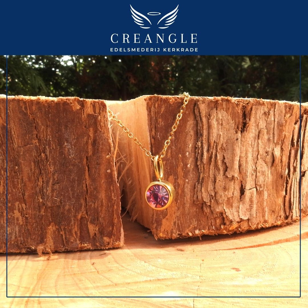 Birthstones - Losse Geboortehanger RVS