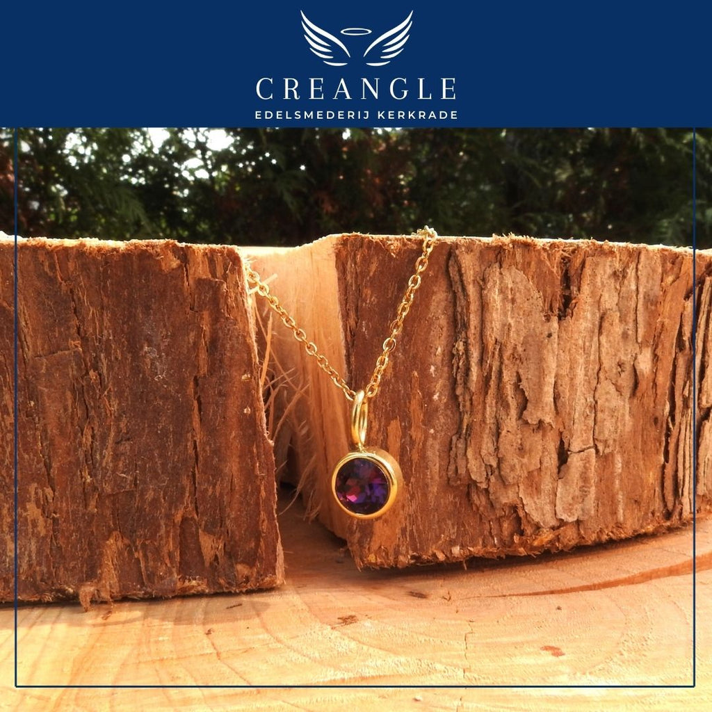 Birthstones - Losse Geboortehanger RVS