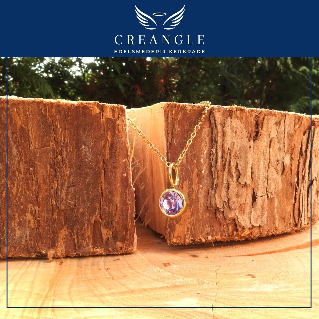 Birthstones - Losse Geboortehanger RVS