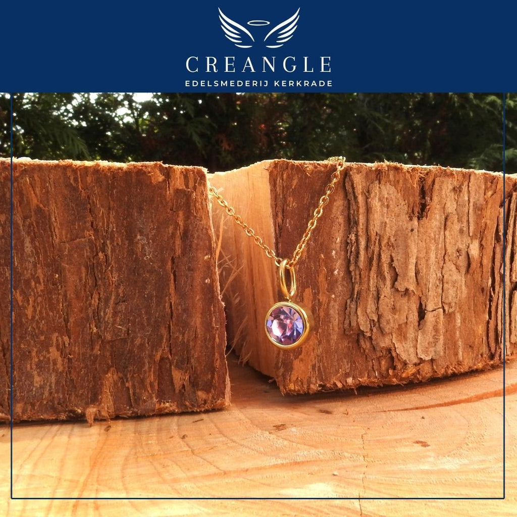 Birthstones - Losse Geboortehanger RVS