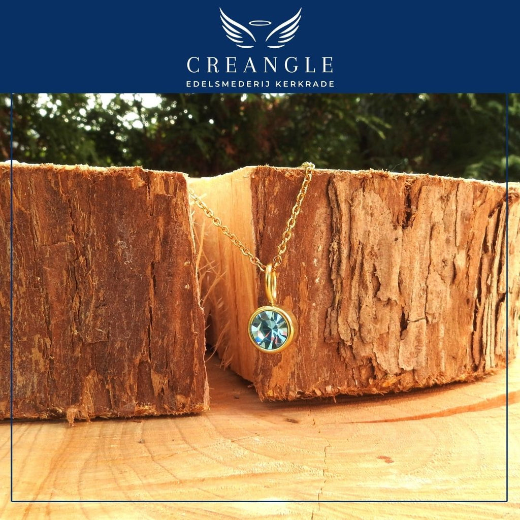 Birthstones - Losse Geboortehanger RVS