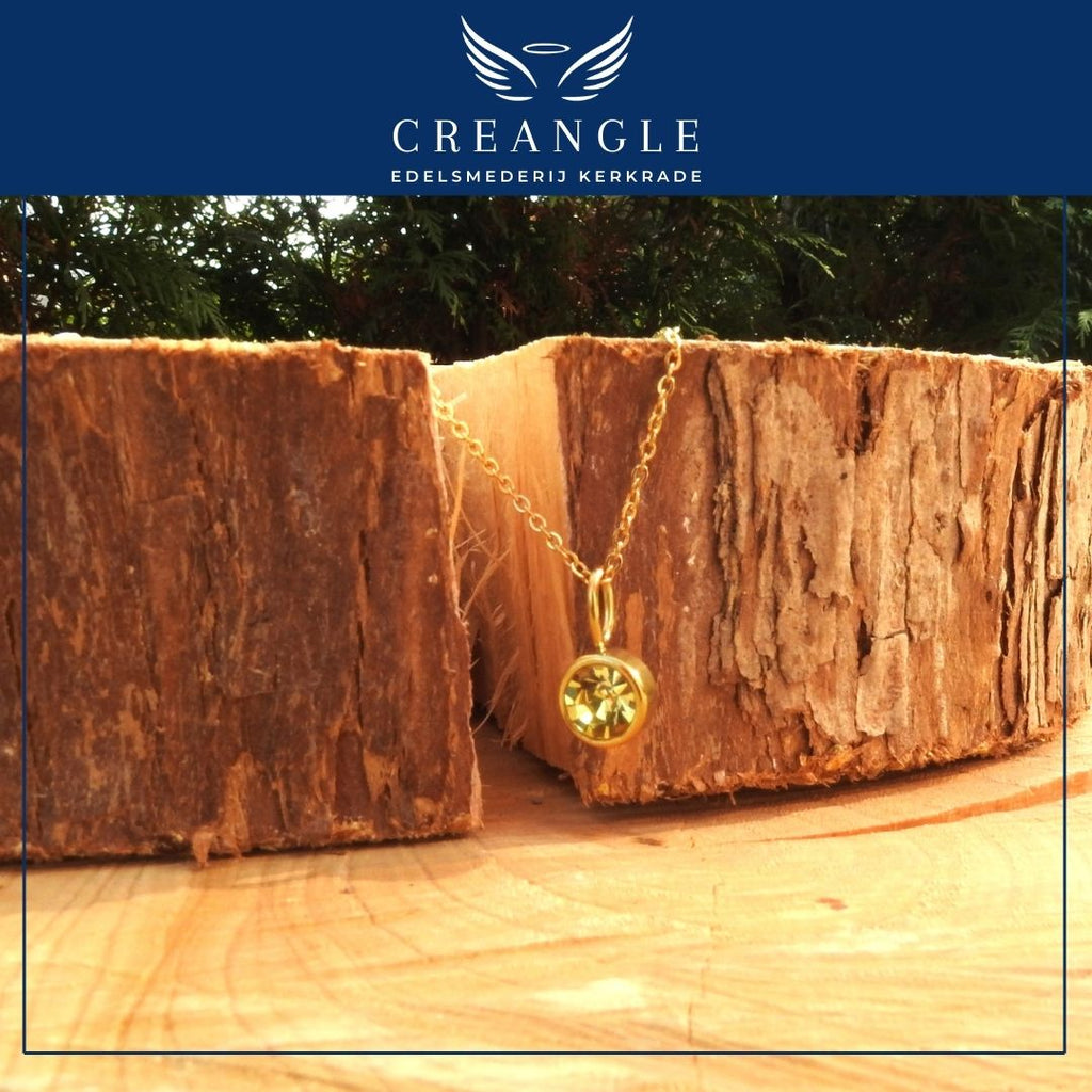 Birthstones - Losse Geboortehanger RVS