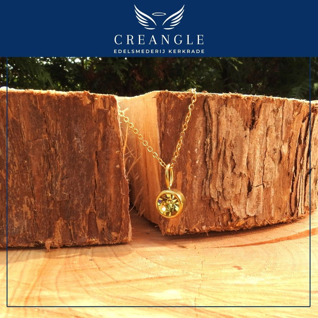 Birthstones - Losse Geboortehanger RVS