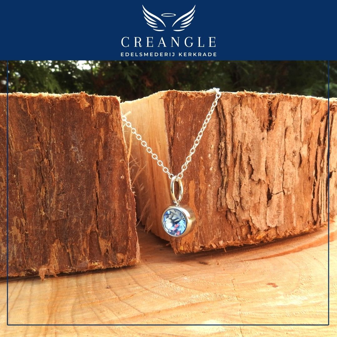 Birthstones - Losse Geboortehanger RVS