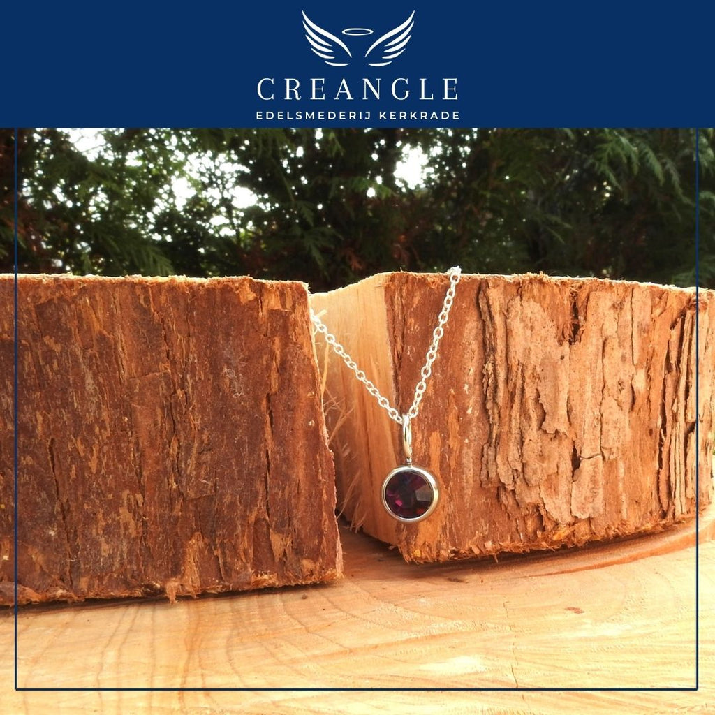 Birthstones - Losse Geboortehanger RVS