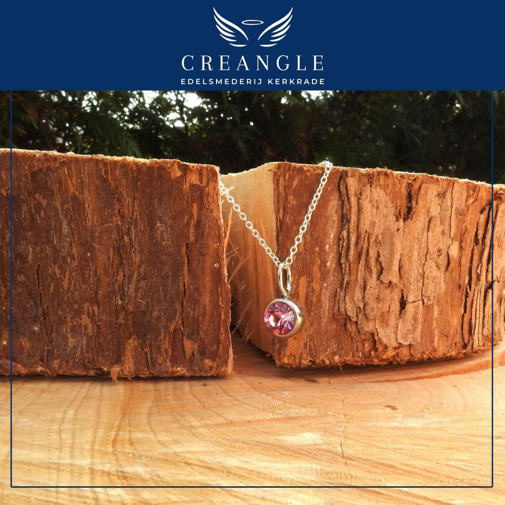 Birthstones - Losse Geboortehanger RVS