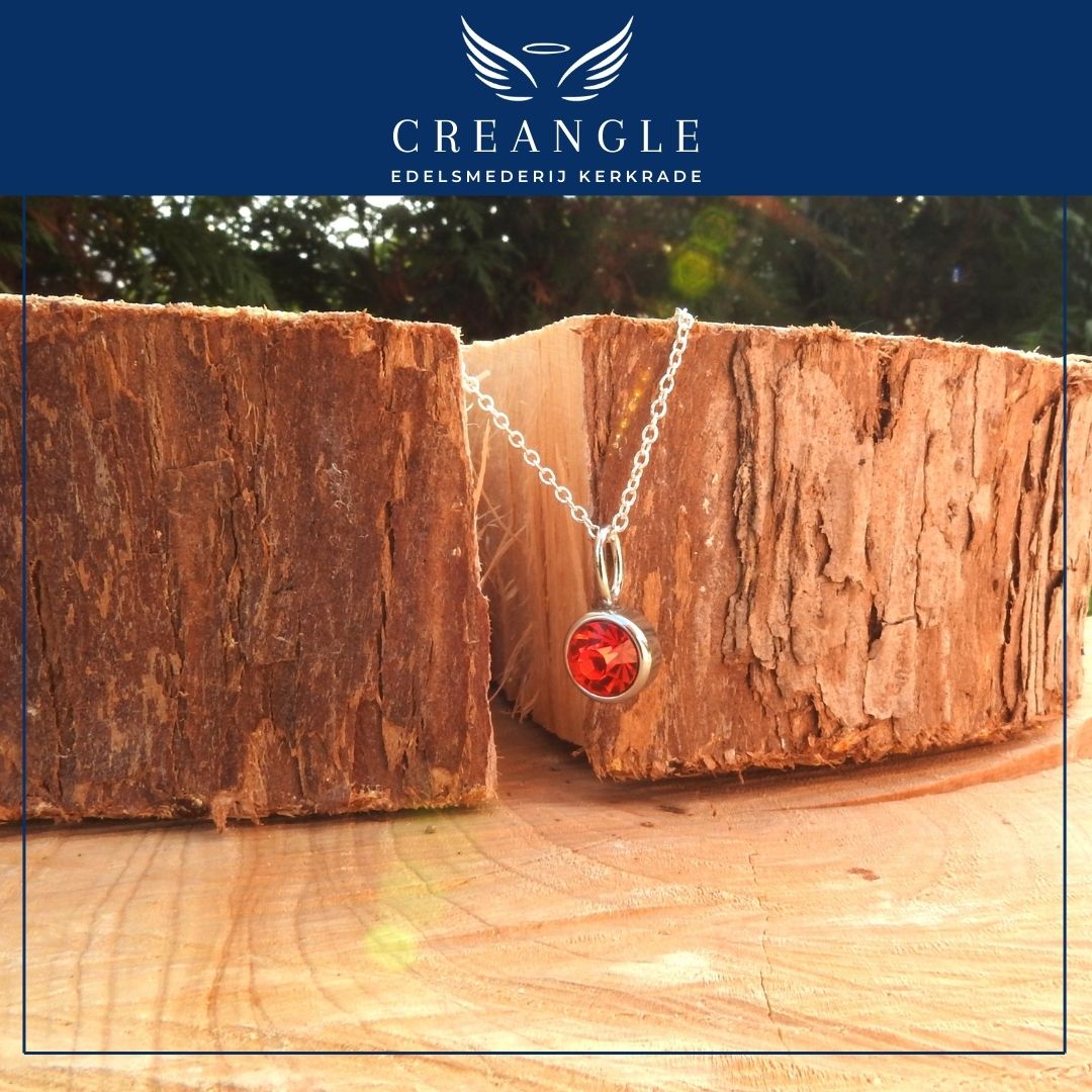 Birthstones - Losse Geboortehanger RVS