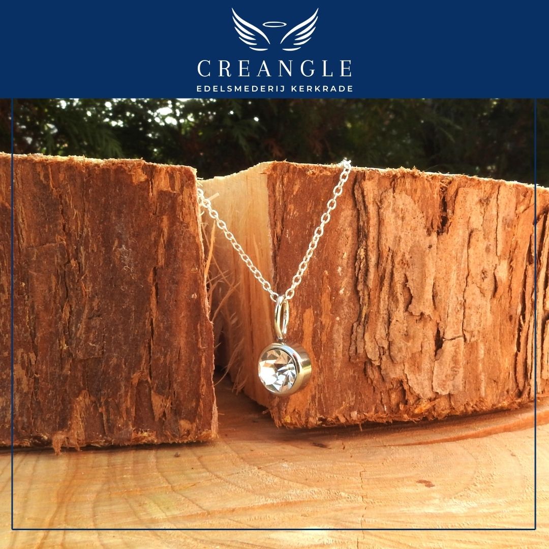 Birthstones - Losse Geboortehanger RVS