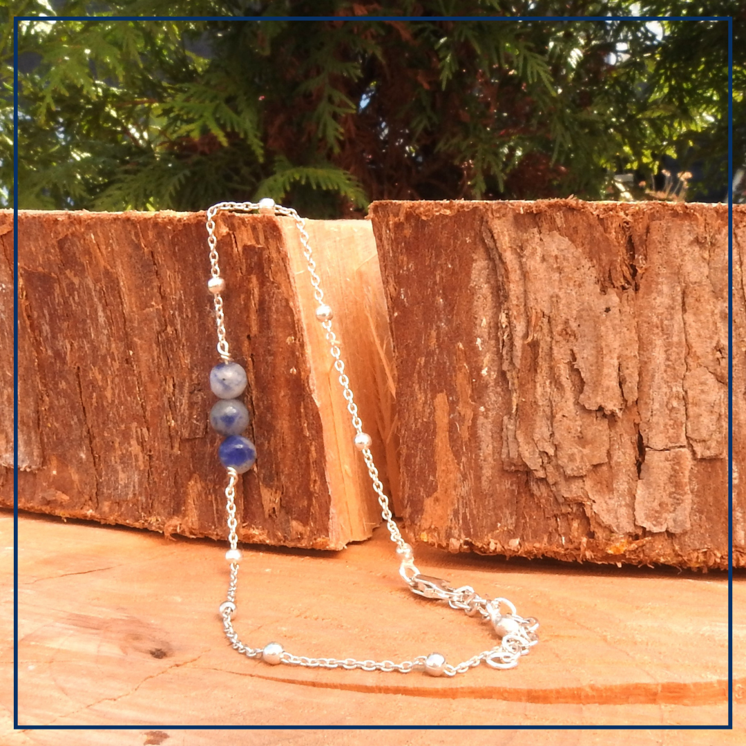 Blue Wisdom - Zilveren armband met Sodaliet