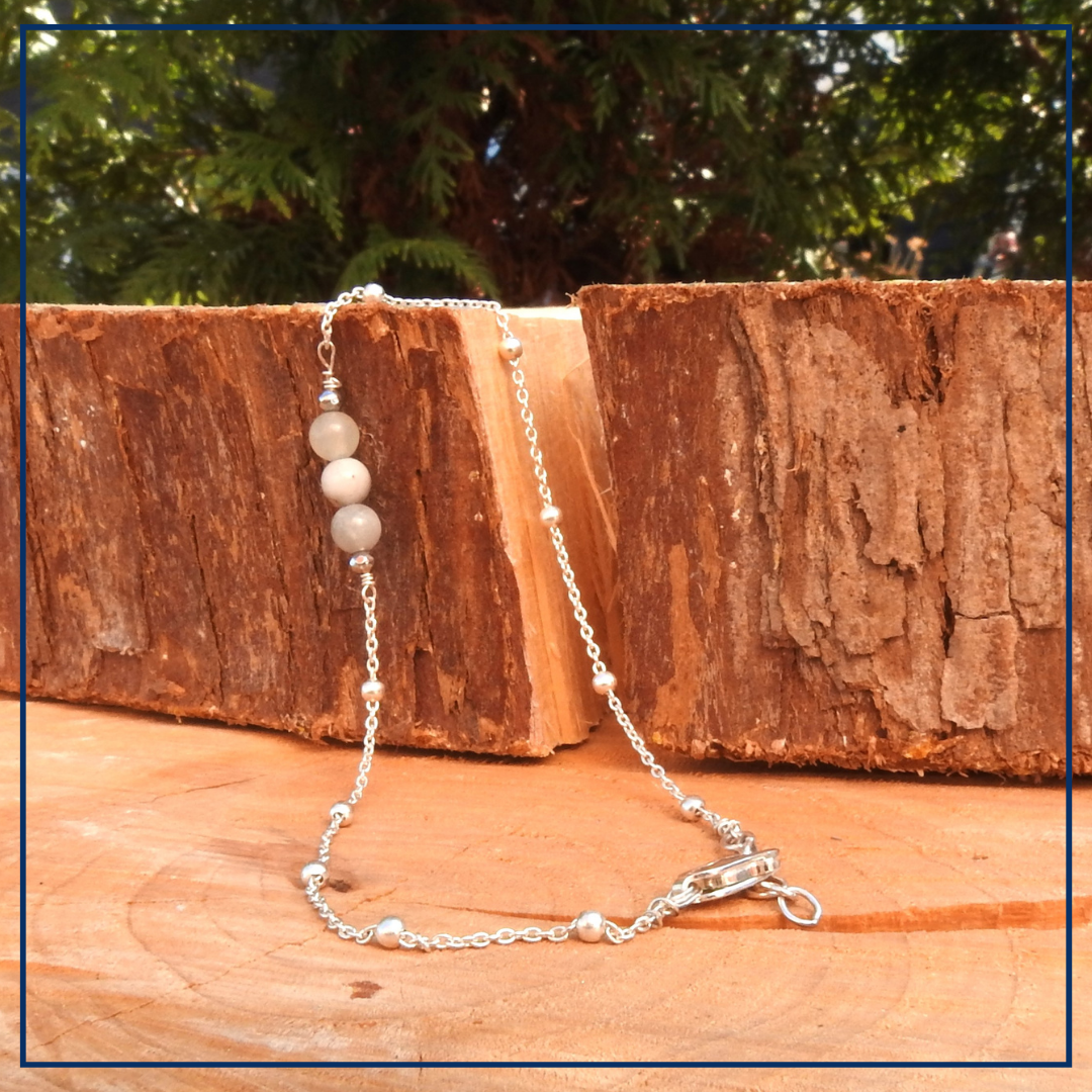 Oceanic Peace - Zilveren armband met Aquamarijn