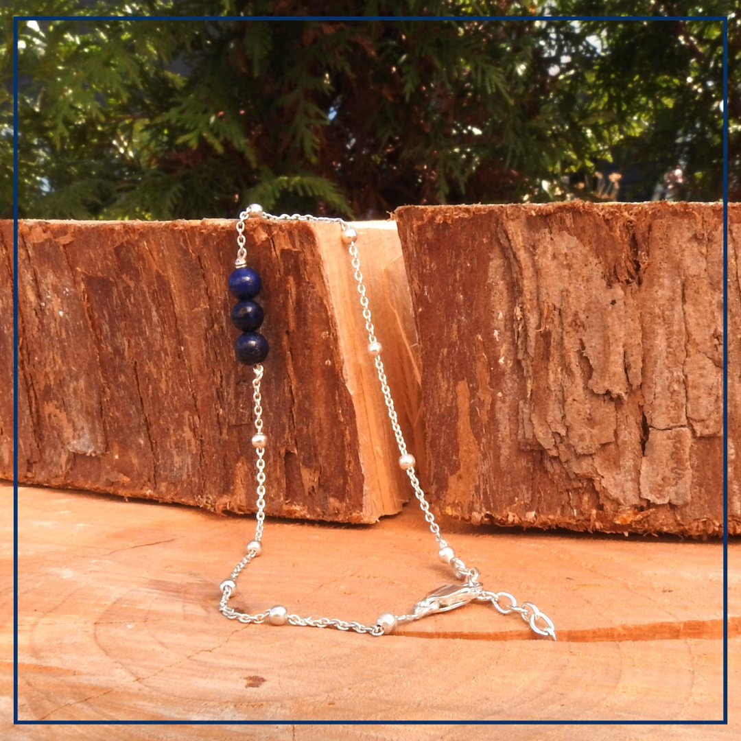 Celestial Wisdom - Zilveren armband met Lapis lazuli