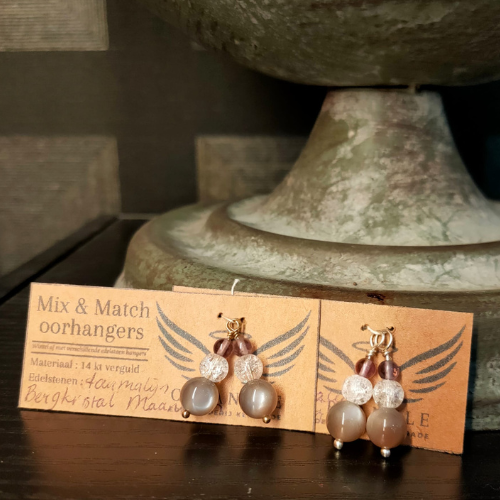 MIX & MATCH - Maansteen, Bergkristal, Roze Tourmalijn