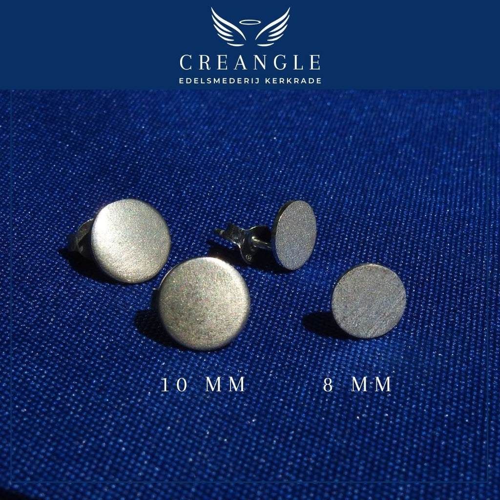 Tiny Rounds Duo - Gesmede Oorknopjes rond zand