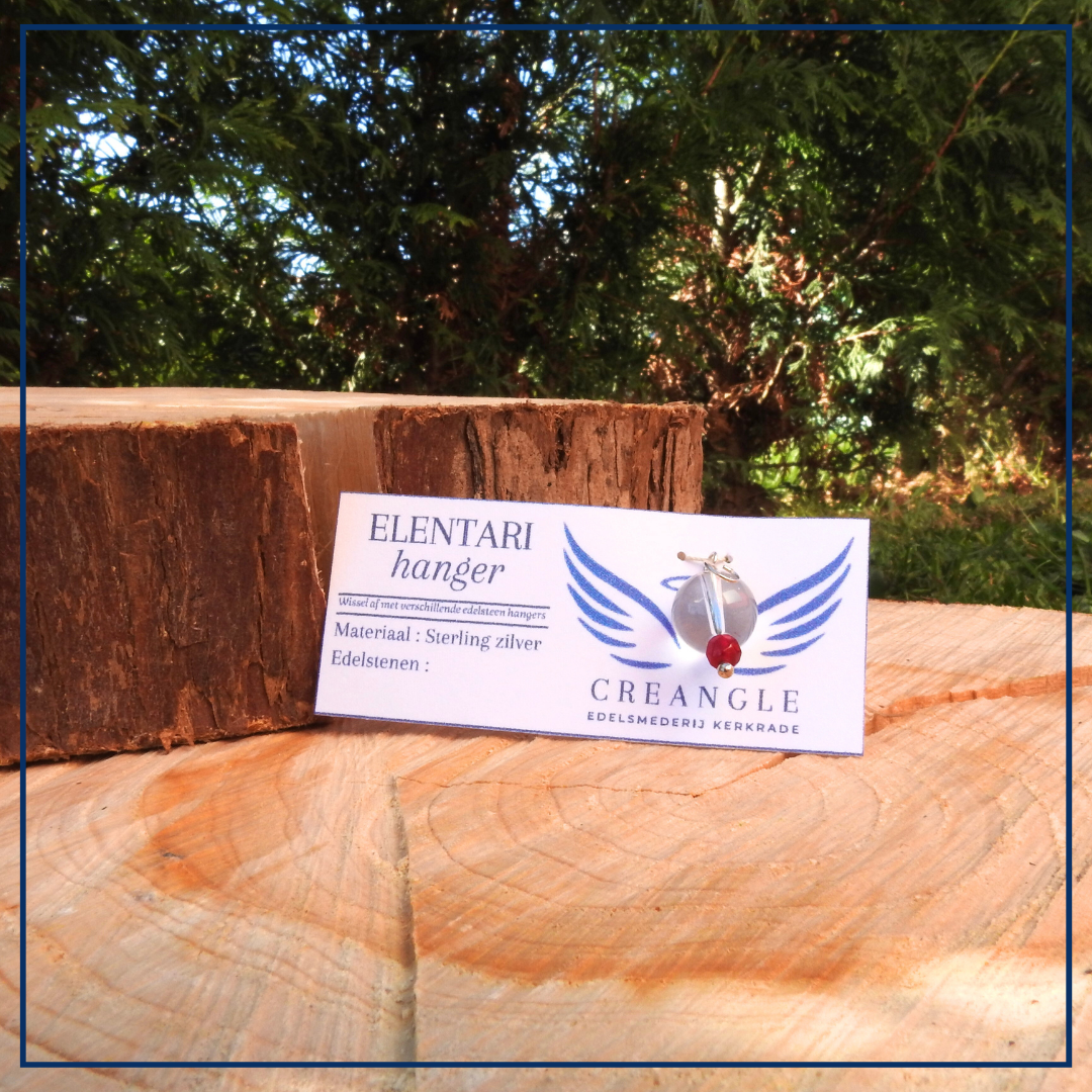 Elentari - Losse Hanger - Bergkristal & Rode kwarts