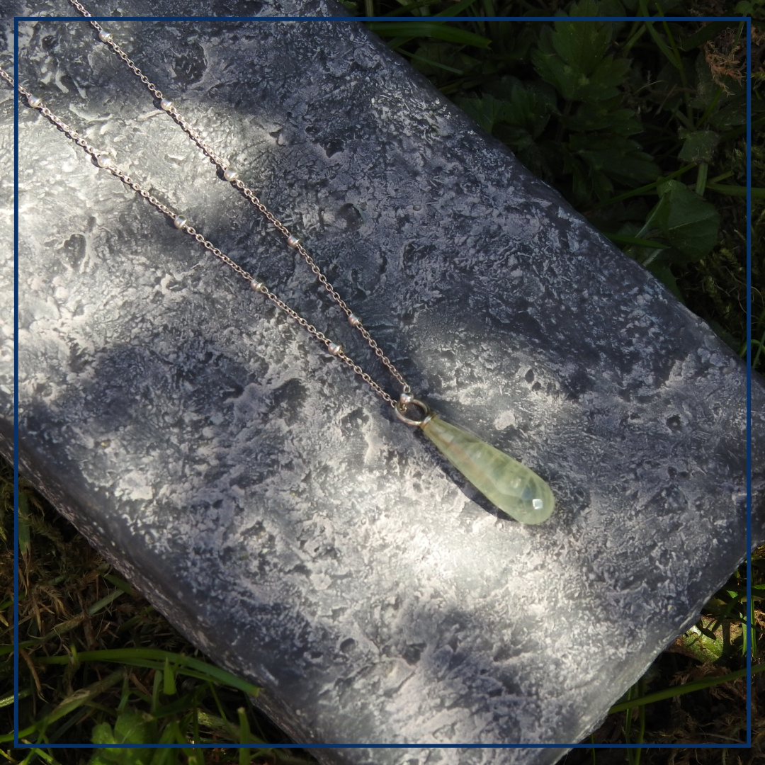 Idril  - Losse Hanger Groene Prehniet