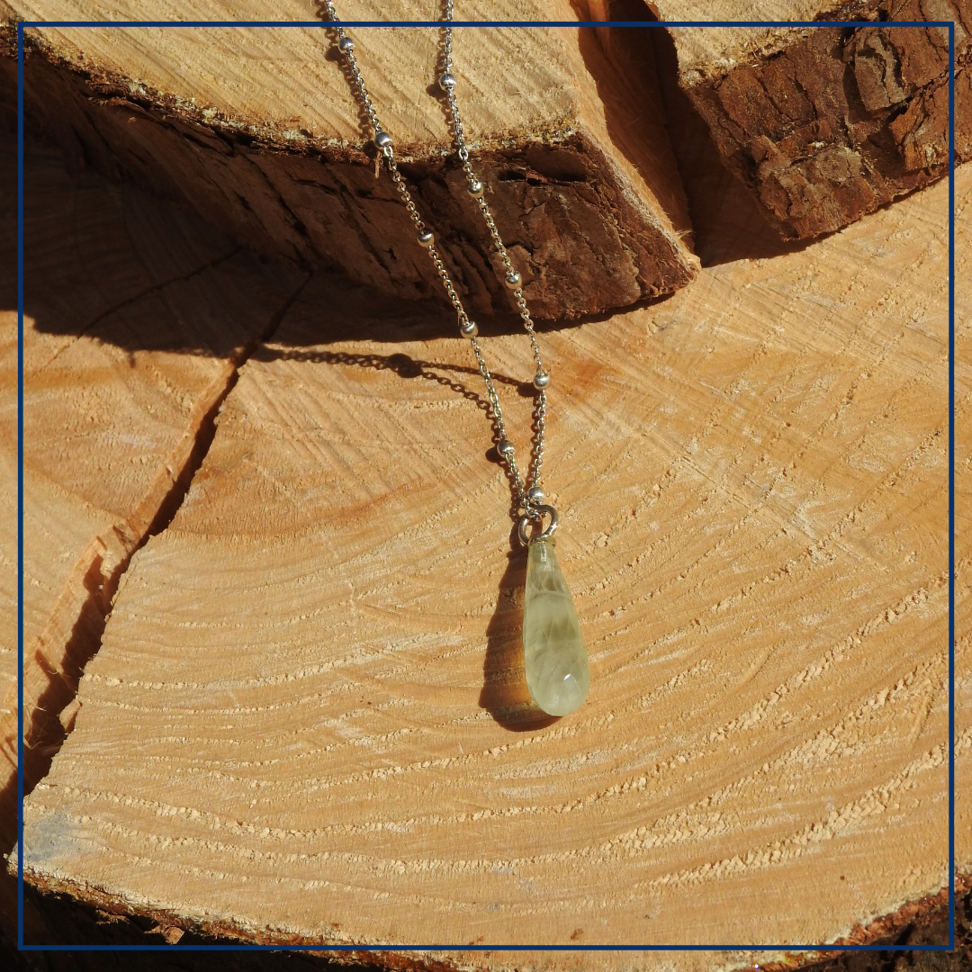 Idril  - Losse Hanger Groene Prehniet