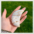 Crazy lace agaat, halve maan vorm