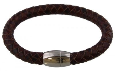 Ryan - 8 mm - zwart zilver - lederen armband