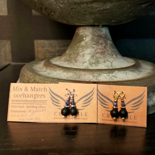 MIX & MATCH - zwarte agaat, hematiet en charoiet