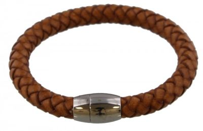 Ryan - 8 mm - Bruin zilver - lederen armband