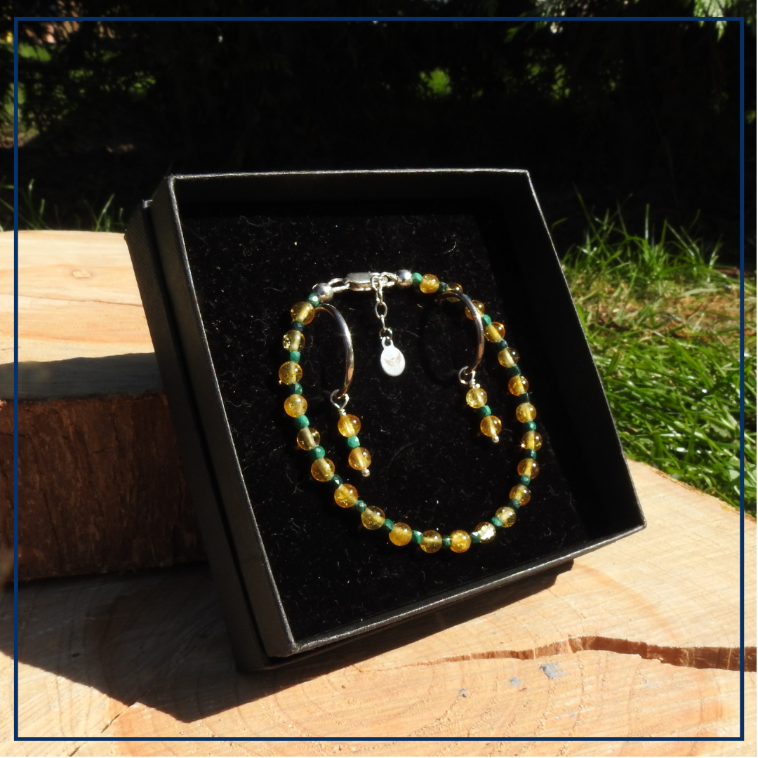 Solar Harmony - Sieraden set Citrien & Malachiet