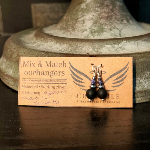 MIX & MATCH - zwarte agaat, hematiet en charoiet