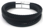 Noah - Zwart - Lederen armband