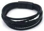 Milo - Zwart - Lederen armband